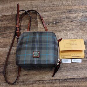Dooney & Bourke Trixie Crossbody Bag Green Tartan Plaid Pebble Leather NICE!!!!